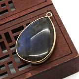 Natural Stone Inlaid Grey Glitter Charm Pendant Jewelry Diy