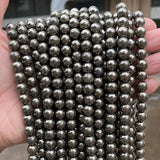 Iron Pyrite Bead Round Loose Spacer Beads 4 6 8 10MM for Jewelry Making