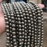 Iron Pyrite Bead Round Loose Spacer Beads 4 6 8 10MM for Jewelry Making