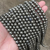 Iron Pyrite Bead Round Loose Spacer Beads 4 6 8 10MM for Jewelry Making