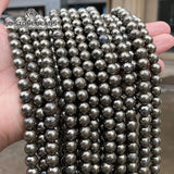 Iron Pyrite Bead Round Loose Spacer Beads 4 6 8 10MM for Jewelry Making