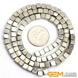 Iron Pyrite Cube Beads 15 inch Strand 6mm 8mm 10mm