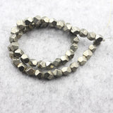 Iron Pyrite Round Loose Beads 7x8MM (Sell By Strand)