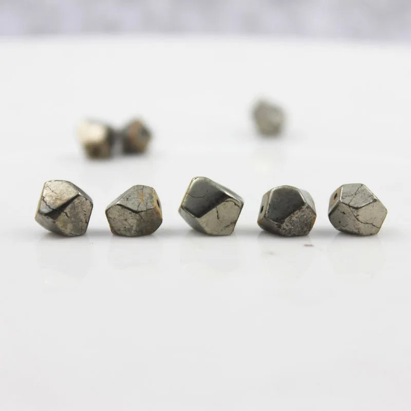 Iron Pyrite Round Loose Beads 7x8MM (Sell By Strand)