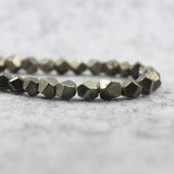 Iron Pyrite Round Loose Beads 7x8MM (Sell By Strand)