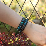 Natural Stone Irregular Beads Wrap Bracelet Men Women Couples Gift