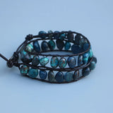 Natural Stone Irregular Beads Wrap Bracelet Men Women Couples Gift