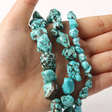 Natural Turquoise Nugget Spacer Beads for Jewelry Making 15''