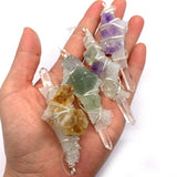Natural Stone Crystal Pendant 20-100mm Wrap Charm Jewelry