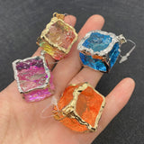 Irregular Cube Crystal Pendant 18-23mm Charm DIY Jewelry Making