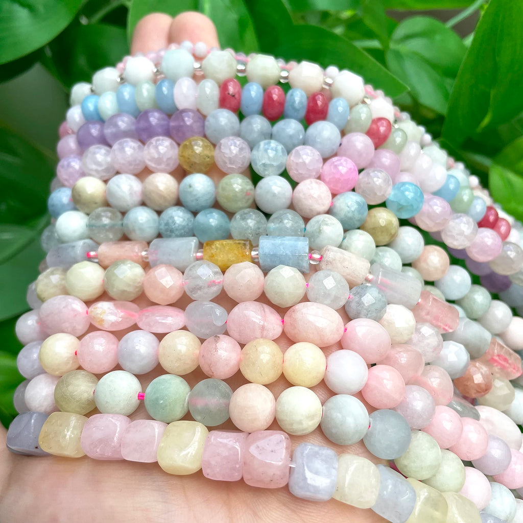 Natural Morganite Irregular Faceted Spacer Beads for Jewelry Making