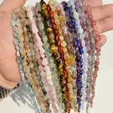 Natural Stone Oval Quartz Chips Beads Jewelry Making DIY Bulk