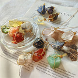 Natural Stone Irregular Pendant Necklace Quartz Pendulum Crystal Necklace