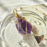 Natural Stone Irregular Pendant Necklace Quartz Pendulum Crystal Necklace