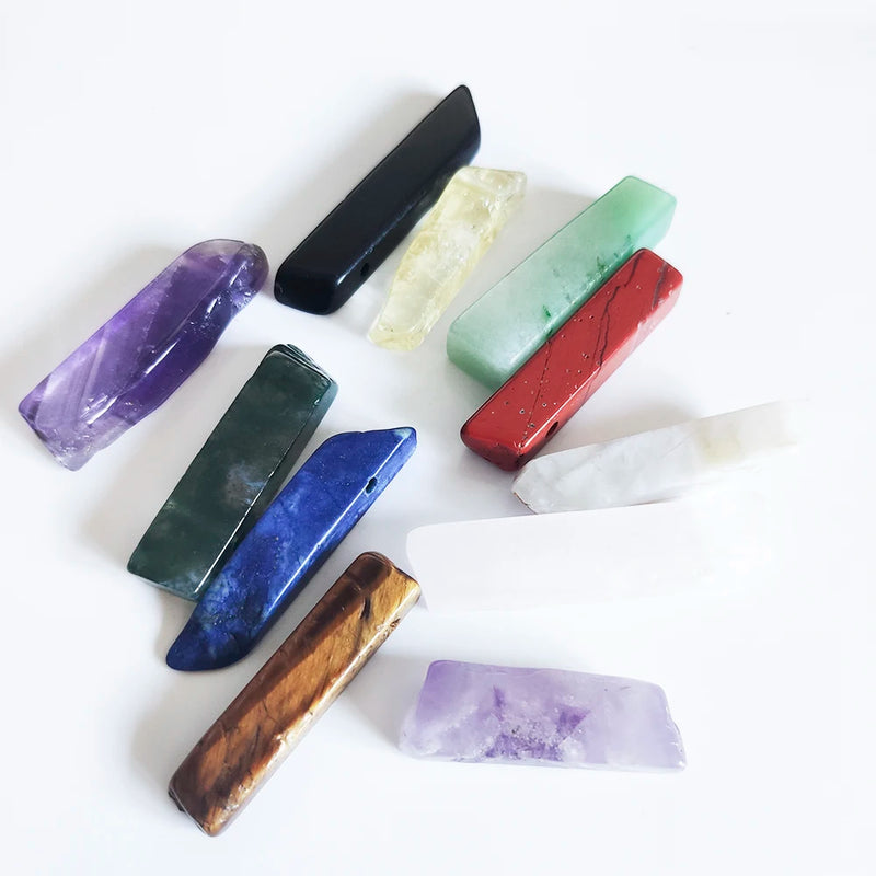 Natural Stone Irregular Pendant Quartz Agates Healing Crystal Tiger Eye Amethyst
