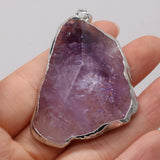 Natural Stone Amethyst Pendant for Jewelry Making