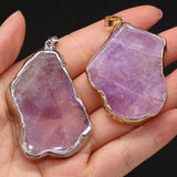 Natural Stone Amethyst Pendant for Jewelry Making