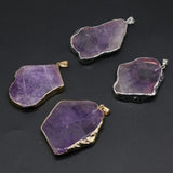 Natural Stone Amethyst Pendant for Jewelry Making