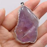 Natural Stone Amethyst Pendant for Jewelry Making