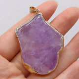 Natural Stone Amethyst Pendant for Jewelry Making