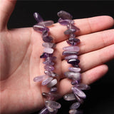 Natural Stone Purple Amethysts Crystals Spacer Beads 15''