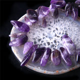 Natural Stone Purple Amethysts Crystals Spacer Beads 15''