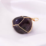 Raw Ore Pendant Amethyst Rose Quartz Agate Crystal Charms Diy Necklace