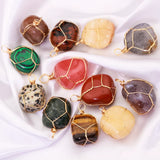 Raw Ore Pendant Amethyst Rose Quartz Agate Crystal Charms Diy Necklace