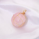 Raw Ore Pendant Amethyst Rose Quartz Agate Crystal Charms Diy Necklace