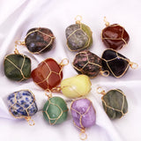 Raw Ore Pendant Amethyst Rose Quartz Agate Crystal Charms Diy Necklace