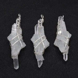 Natural Stone Irregular Rhombus Crystal Pendant 20-80mm DIY Necklace Earrings