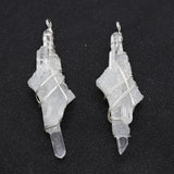 Natural Stone Irregular Rhombus Crystal Pendant 20-80mm DIY Necklace Earrings