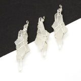 Natural Stone Irregular Rhombus Crystal Pendant 20-80mm DIY Necklace Earrings