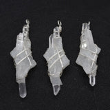 Natural Stone Irregular Rhombus Crystal Pendant 20-80mm DIY Necklace Earrings