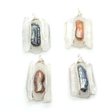 Natural Stone Crystal Pendant Resin Pearl Charm DIY Jewelry Accessories