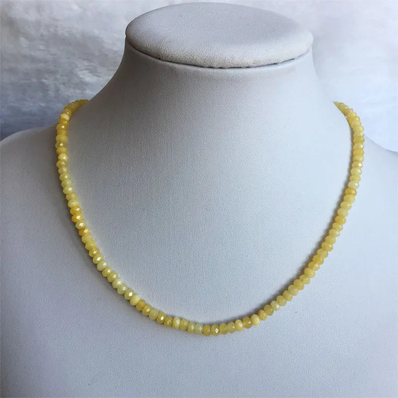 Multicolor Ruby Jade Roundel Faceted Necklace 40+5CM Chocker Beads