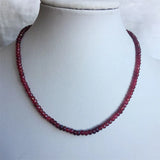 Multicolor Ruby Jade Roundel Faceted Necklace 40+5CM Chocker Beads