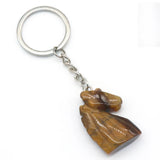 Green Aventurines Tiger Eye Stone Keychains for Women