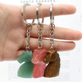 Green Aventurines Tiger Eye Stone Keychains for Women