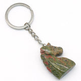 Green Aventurines Tiger Eye Stone Keychains for Women