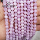 Natural Stone Kunzite Bead Purple Spodumene Round Spacer Gemstone