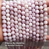 Natural Stone Kunzite Bead Purple Spodumene Round Spacer Gemstone