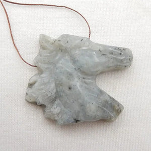 Labradorite Horse Head Pendant Bead 43x39x10mm 28g