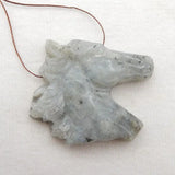 Labradorite Horse Head Pendant Bead 43x39x10mm 28g