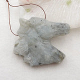 Labradorite Horse Head Pendant Bead 43x39x10mm 28g