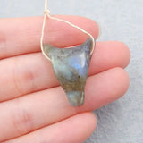 Labradorite Wolf Head Necklace Pendant 28x21x11mm
