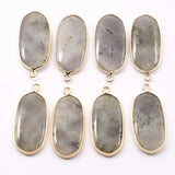 Labradorite Multicolor Gilt Edge Pendant Necklace DIY Jewelry