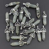 Labradorite Pillar Point Pendants Hexagonal Column Shape DIY Men Necklace