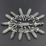 Labradorite Pillar Point Pendants Hexagonal Column Shape DIY Men Necklace