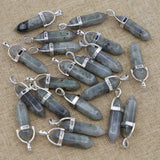 Labradorite Pillar Point Pendants Hexagonal Column Shape DIY Men Necklace